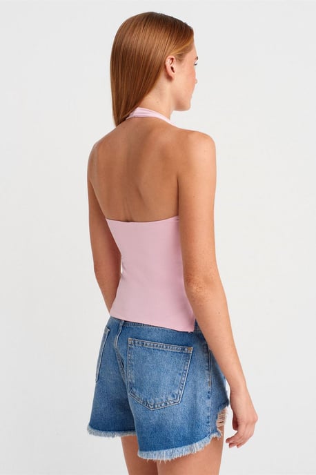 Slim Fit Halter Neck Cut-Out Top - Image 2