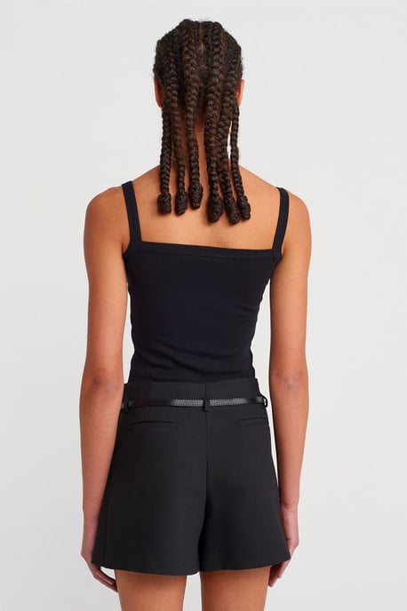 Geribbelde Katoenen Blouse met Vierkante Hals - Image 2