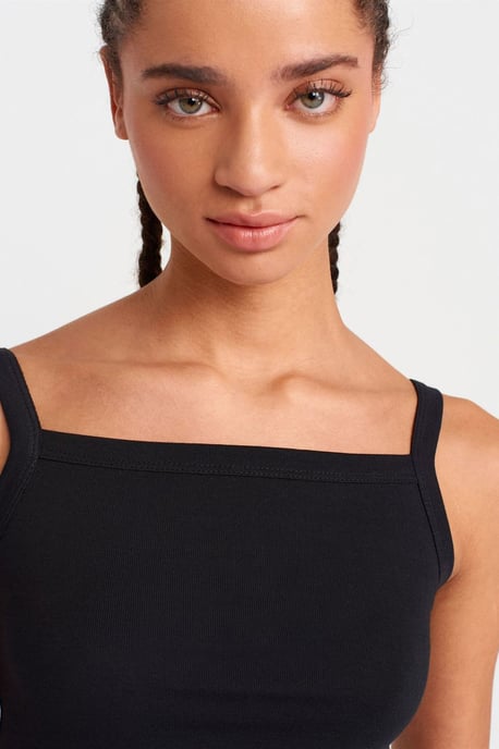 Geribbelde Katoenen Blouse met Vierkante Hals - Image 3