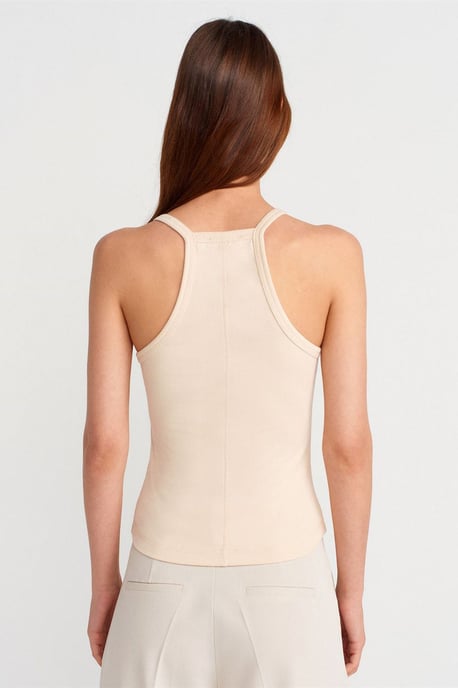Slim Fit Ribbad Stickad Cami Blus - Image 2
