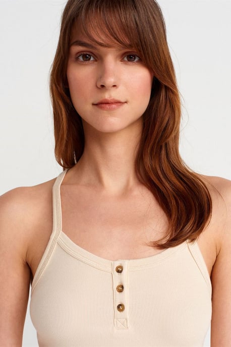 Slim Fit Ribbad Stickad Cami Blus - Image 3