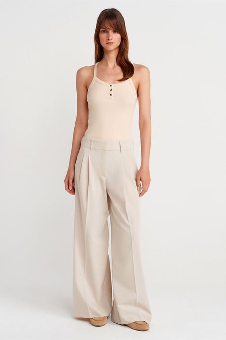 Slim Fit Ribbad Stickad Cami Blus - Image 4