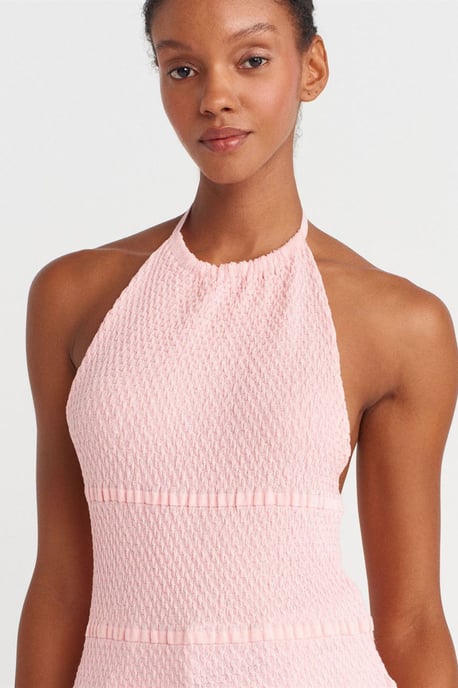 Slim Fit Halterneck Stickad Blus - Image 3