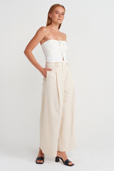 Draagbare Strapless Crop Blouse voor Dames met Strikdetail - Image 4