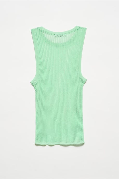 Ribbad ärmlös stickad blus - Image 2