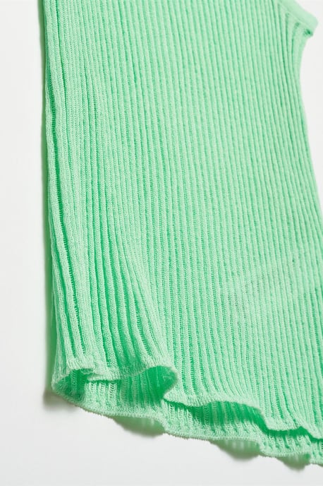 Ribbad ärmlös stickad blus - Image 3