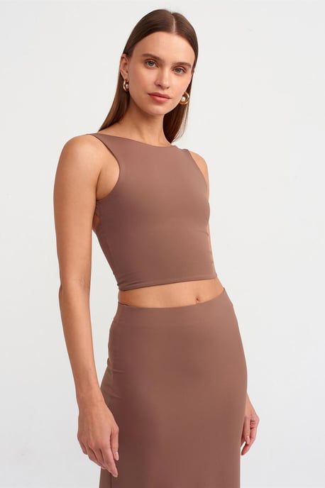 Women's Sleeveless Cut-Out Crop Blouse - Image 1