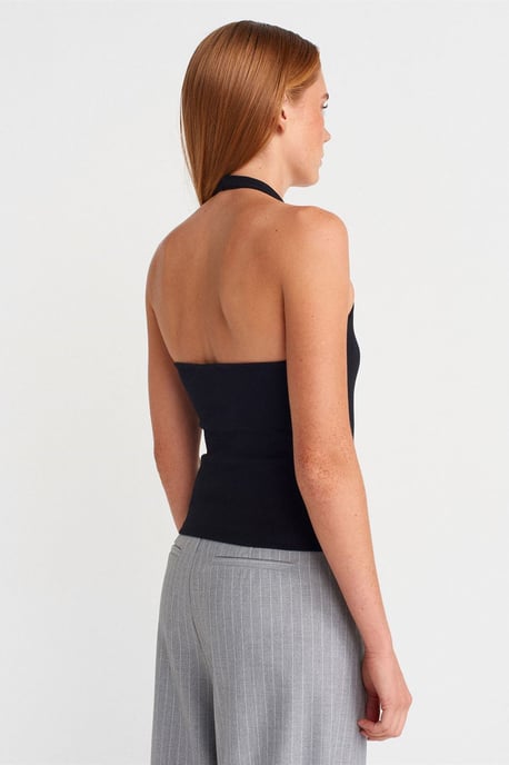Korte Halterribbelblouse met Steendetail - Image 2