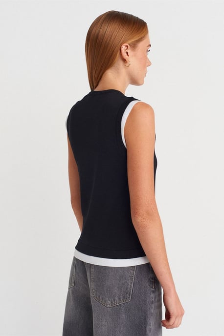 Sleeveless Ribbed Knit Shell Top - Image 2