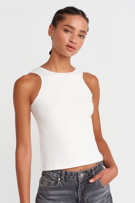 Fitted Ribbed Sleeveless Blouse - Image 1