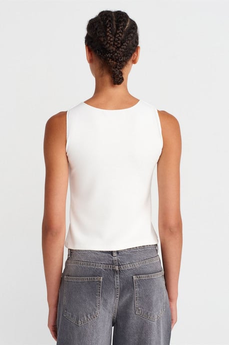 Fitted Ribbed Sleeveless Blouse - Image 2