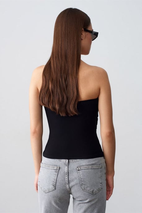 Strapless Slim-Fit Jerseytop met Strikdetail - Image 2