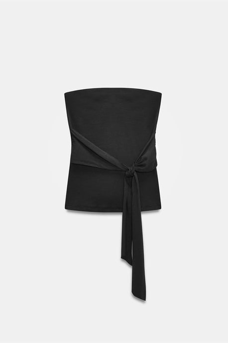 Strapless Slim-Fit Jerseytop met Strikdetail - Image 5