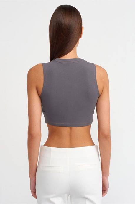 Sleeveless Crop Top In Cotton Jersey - Image 2