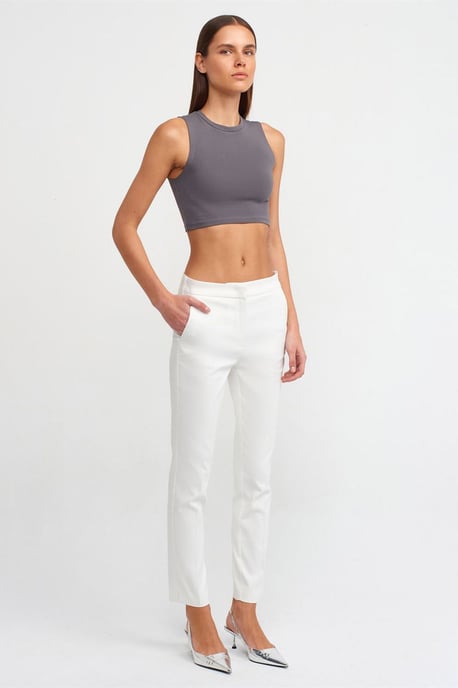 Sleeveless Crop Top In Cotton Jersey - Image 3