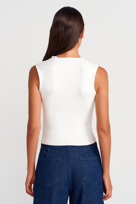 Aansluitende Mouwloze Crop Blouse Met Vierkante Hals - Image 2