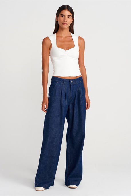 Aansluitende Mouwloze Crop Blouse Met Vierkante Hals - Image 4