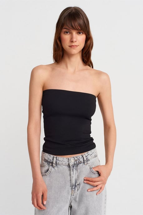 Strapless Slim-fit Jersey Blouse - Image 1