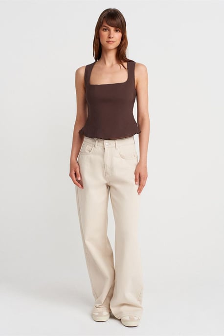 Fitte Mouwloze Blouse met Vierkante Halslijn - Image 4