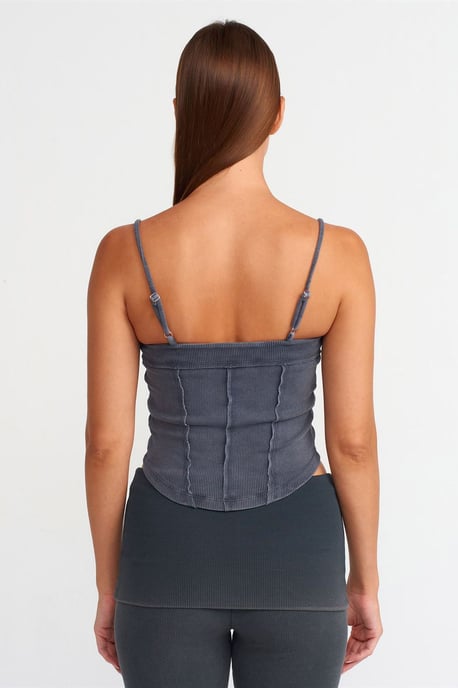 Ribbed Square-Neck Crop Top - Image 2