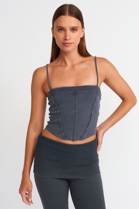 Ribbed Square-Neck Crop Top - Image 4