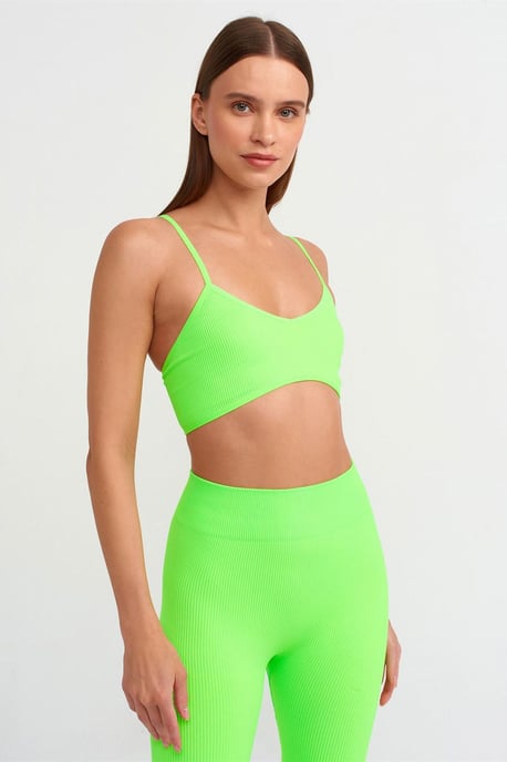 Geribbelde V-hals Crop Bralet Top - Image 4