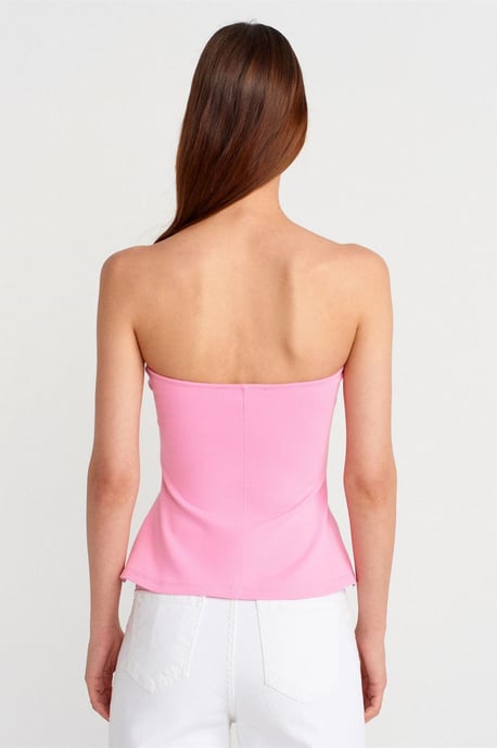 Strapless Slim-fit Bandeau Blouse - Image 2