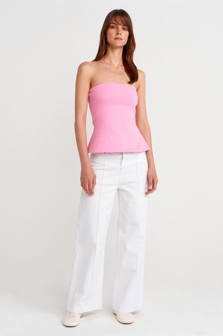 Strapless Slim-fit Bandeau Blouse - Image 4