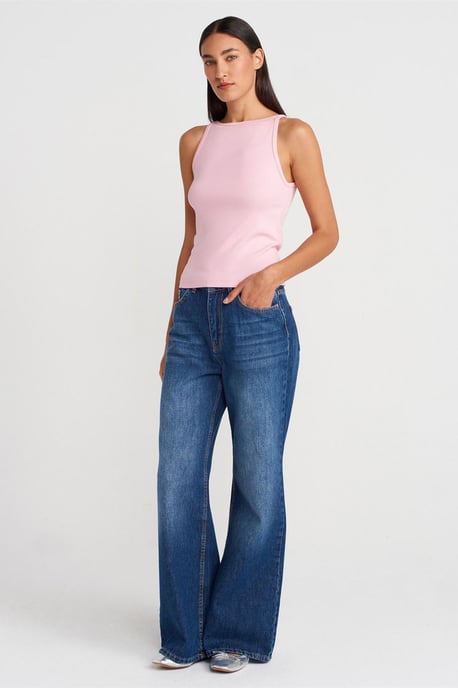 Ribbade Halterneck Slim-Fit Blus - Image 3