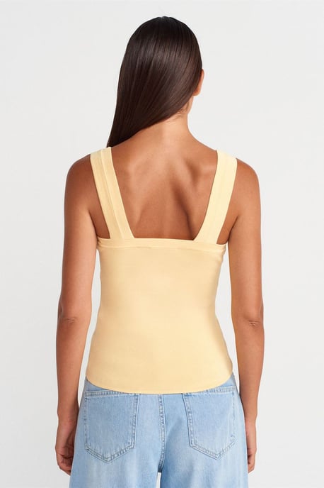 Mouwloze Geribbelde Blouse met Vierkante Halslijn - Image 2