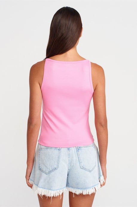 Ribbad Halterneck Slim-Fit Blus - Image 2