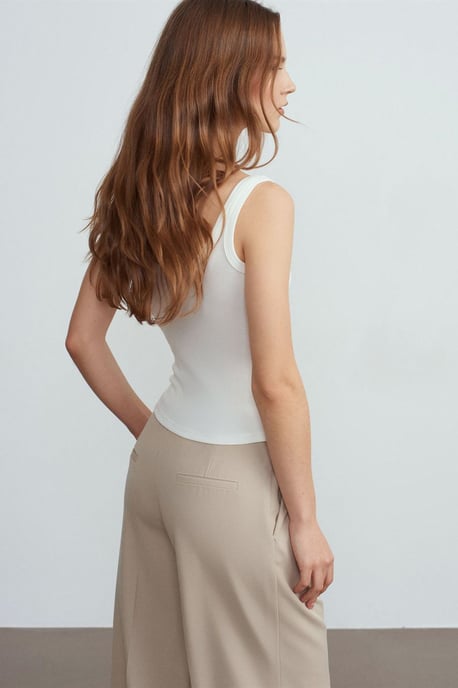 Ribbed Crop Cami Blouse - Image 2