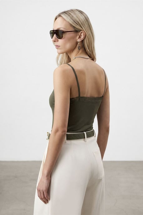 Slim Fit Sleeveless V-Neck Cami Blouse - Image 2