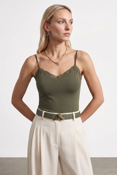 Slim Fit Sleeveless V-Neck Cami Blouse - Image 4