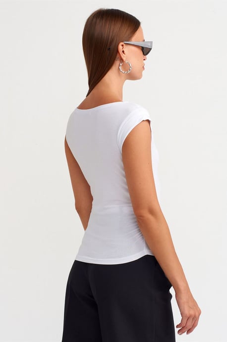 Mouwloze Boothals Slim-fit Blouse - Image 2
