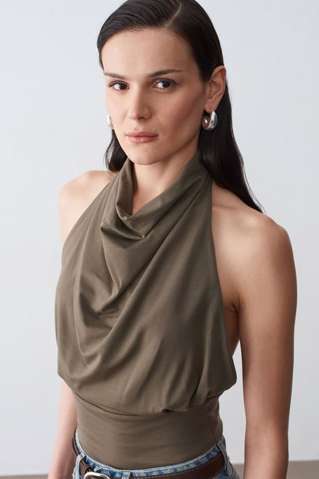 Aansluitende Mouwloze Blouse met Colharmonika - Image 1