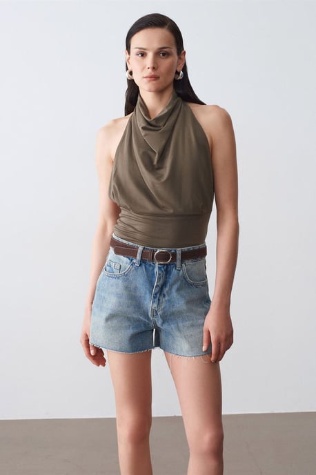 Aansluitende Mouwloze Blouse met Colharmonika - Image 3