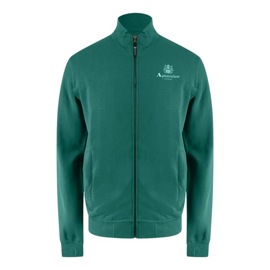 Aquascutum Active Small Logo Full Zip Mock Neck Hunter Green Fleece - Image 1
