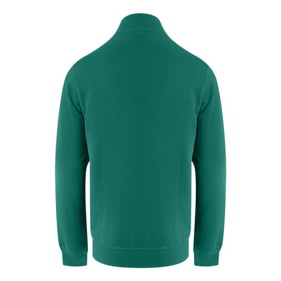 Aquascutum Active Small Logo Full Zip Mock Neck Hunter Green Fleece - Image 2