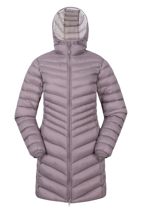 'Florence' Women's Long Padded Jacket Water Resistant Winter Coat Taupe - Image 2