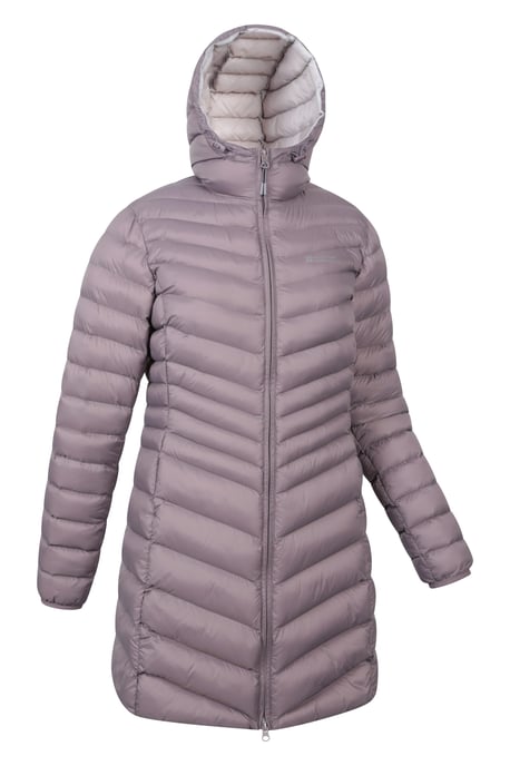 'Florence' Women's Long Padded Jacket Water Resistant Winter Coat Taupe - Image 3