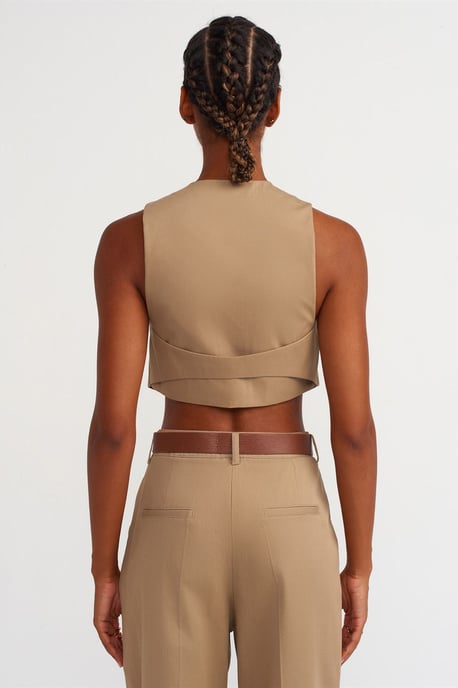 Bomull Poplin V-ringad Kort Blus - Image 2