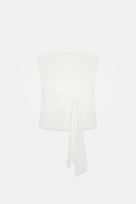 Strapless Slim-Fit Jerseytop met Strikdetail - Image 5
