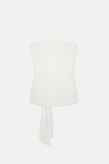 Strapless Slim-Fit Jerseytop met Strikdetail - Image 6