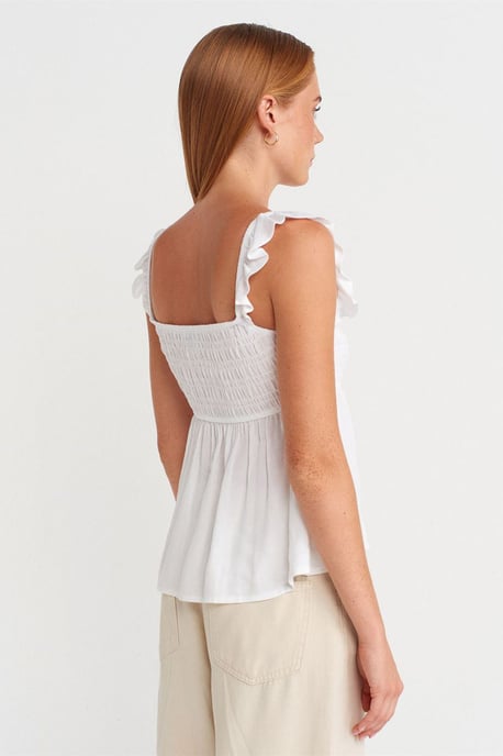 Mouwloze Blouse met Vierkante Hals en Strik Vooraanzijde - Image 2