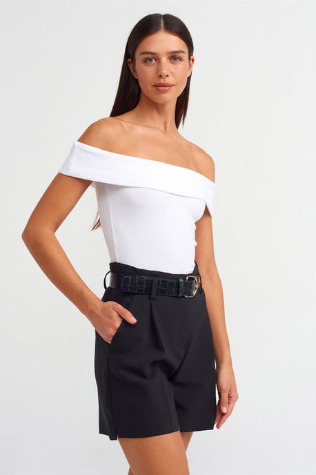 Avskuren axel Slim-Fit Jersey Blus - Image 4