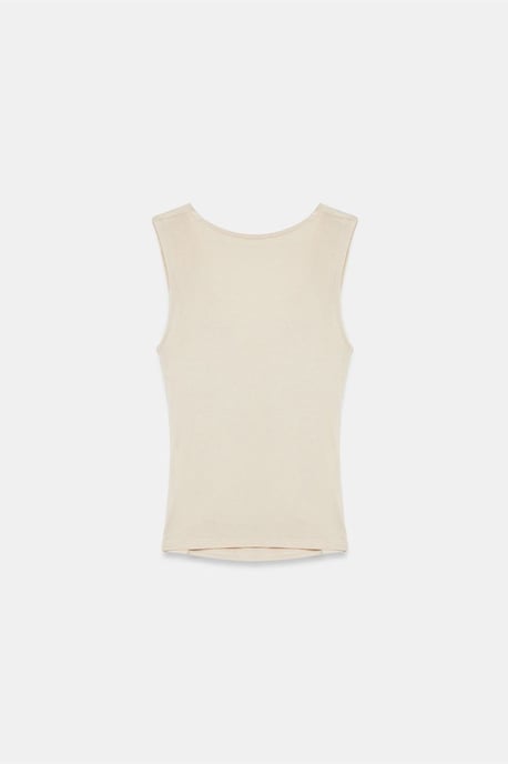 Utan ärmar Cowl Neck Jersey Blus - Image 6