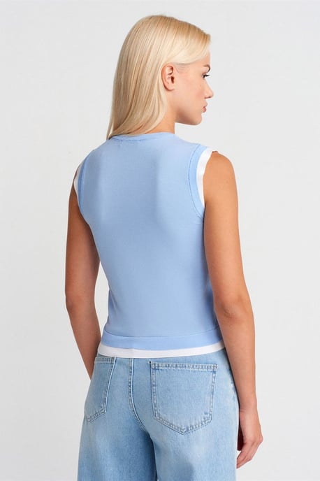 Sleeveless Ribbed Knit Shell Top - Image 2