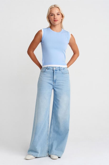Sleeveless Ribbed Knit Shell Top - Image 4