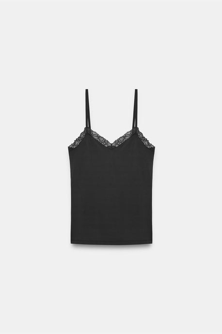 Slim Fit Ärmlös V-ringad Cami Blus - Image 5